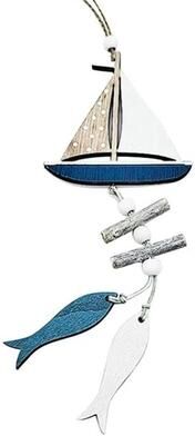 Uplift Essentials Nautical Fishing Net Wall Hanging Mediterranean Marine Ornament For Home, Studio & Party Decor c Blue 1