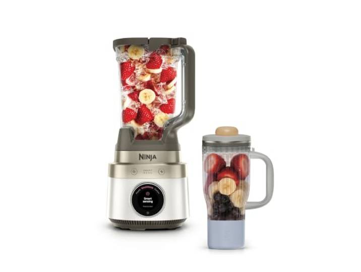 Ninja CrushBOSS Smart Mixersystem 2 in 1 mit XL 2000ml Karaffe und BlendBOSS Reisebecher, Maximal 1850 Watt, SmoothSense Technologie, Eiszerkleinerer
