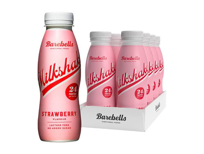 Barebells Milkshake Riche en Protéines Saveur Fraise 330 ml (Lot de 8) - Sans Lactose &amp; Sans Sucres Ajoutés