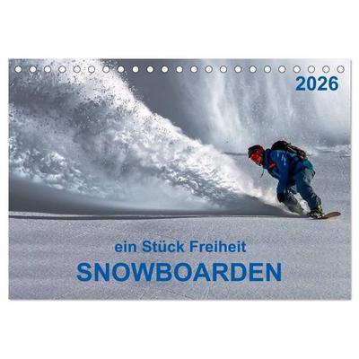 Snowboarden - ein Stück Freiheit (Tischkalender 2026 DIN A5 quer), CALVENDO Monatskalender