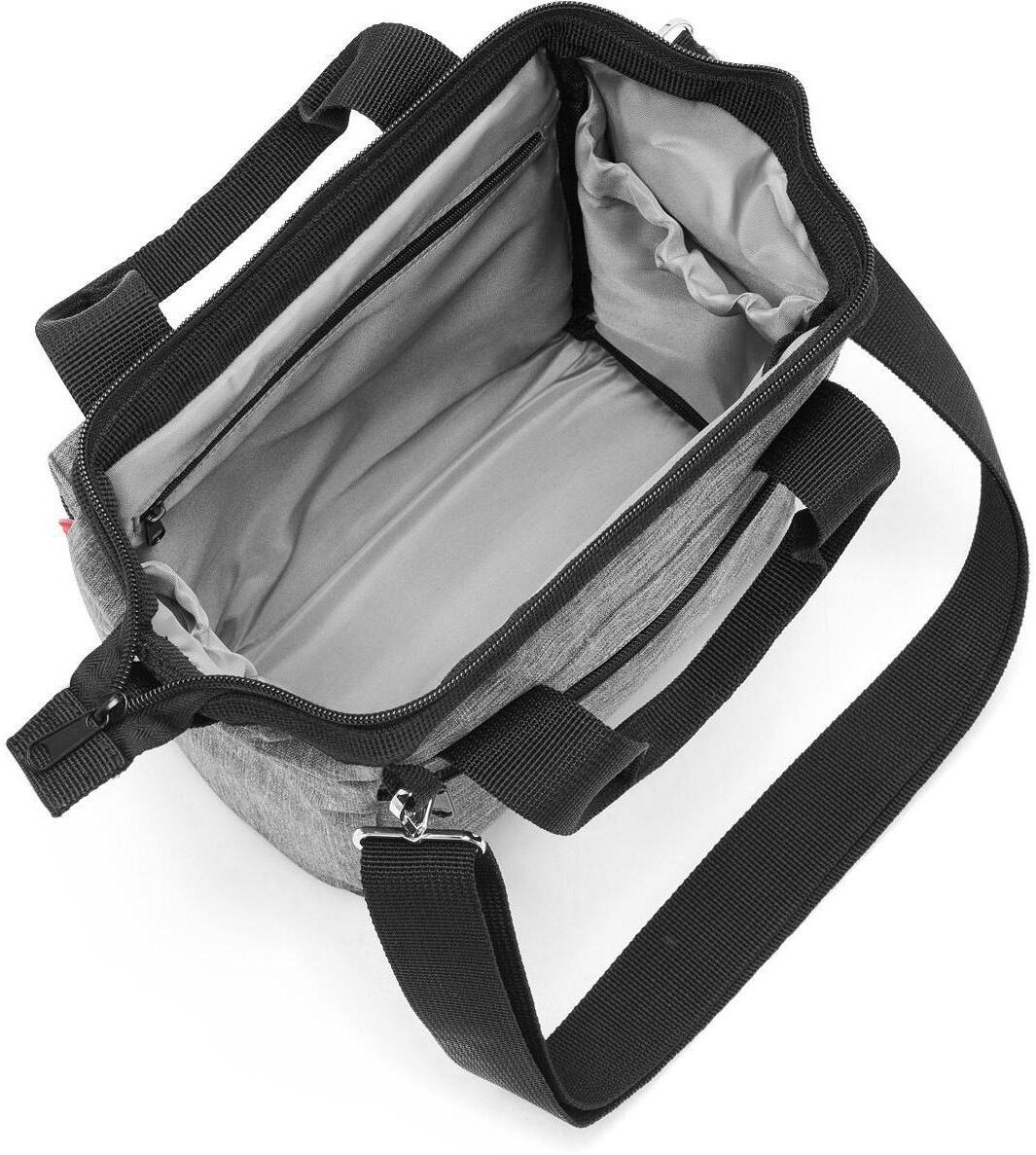 Schultertasche REISENTHEL "Allrounder Cross", Damen, Gr. B/H/T: 24cm x 13cm x 22cm, silber (silberfarben), Polyester, Taschen Schultertasche silberfarben B/H/T: 24cm x 13cm x 22cm