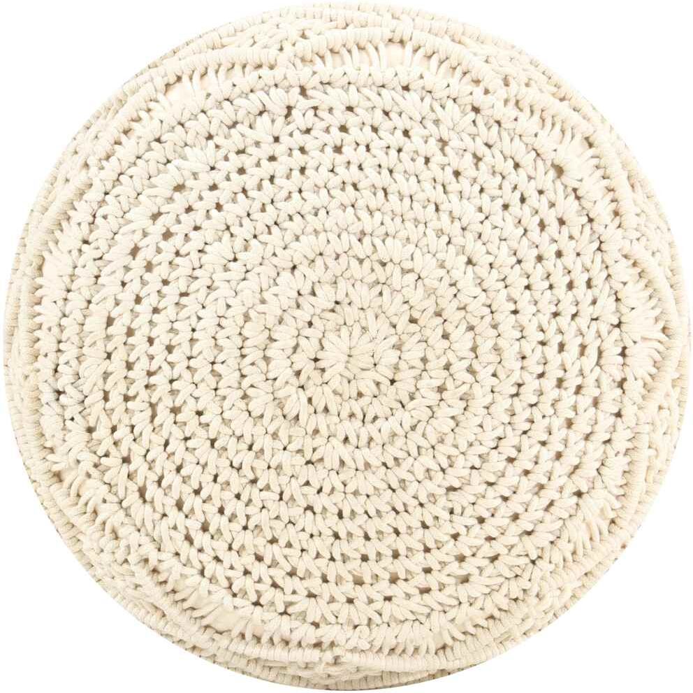 vidaXL Pouf fait à la main en macramé 45x30 cm Coton
