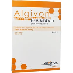 Algivon Plus Ribbon 1x20cm Alginat-Tamp Manukahoni 5 ST