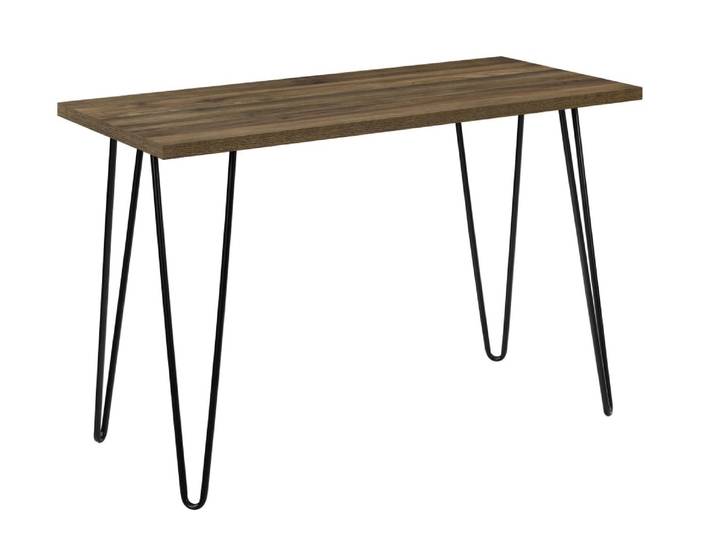 Bureau en effet noyer avec cadre en métal noir