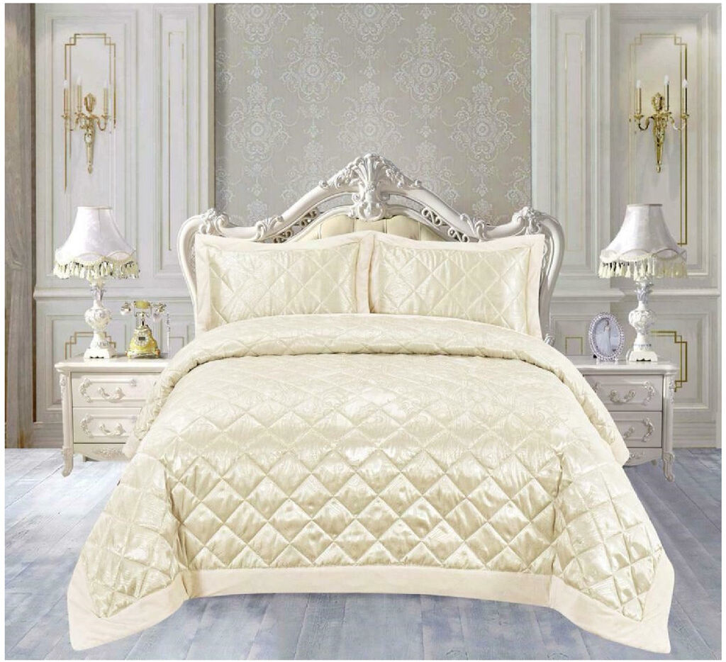 Mercer41 Haith Polyester Floral Bedspread with Pillowcases Included Beige Super King Bedspread - 2 Pillowcases
