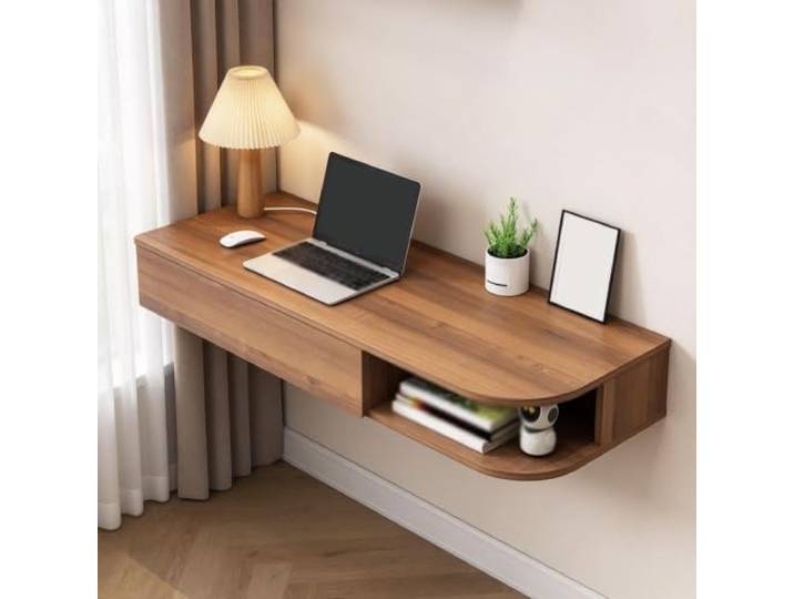 PGZMDTWI Schwebender Schminktisch, Wandtisch, Holz-Arbeitsplatz Platzsparendes Design mit Einfacher Aufbewahrung für Zuhause, Büro und Kleine Wohnung(Left A,120 cm47.24 in)