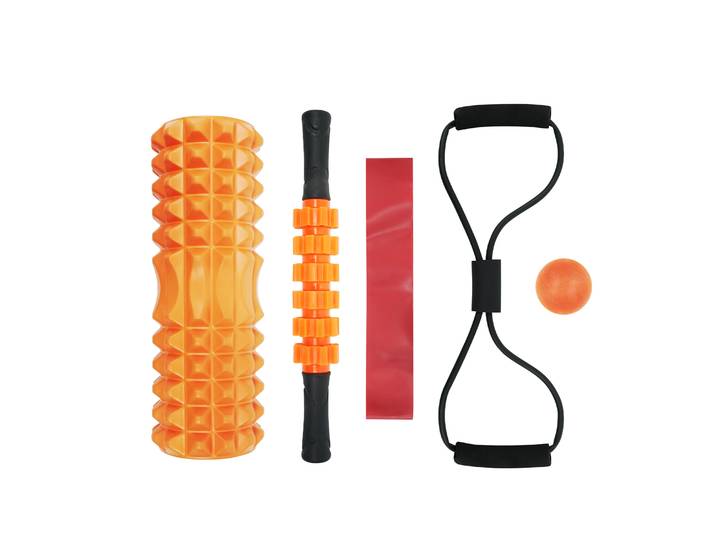 Faszienrolle Set 6-teilig orange/rot