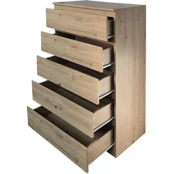 HTI-Living, Kommode + Sideboard, Kommode 5 Schubladen Thekla Artisaneiche (70 x 40 x 110 cm)