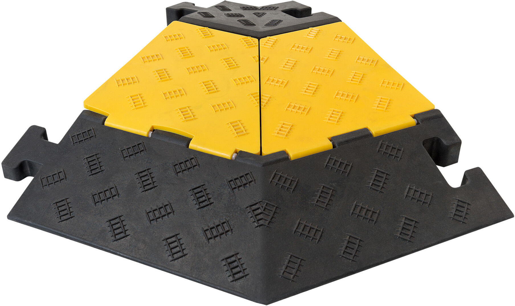 Moravia Winkelstück links für 5-Kanal Kabelbrücke, Hartgummi, mit Deckel, 590x570x50 mm (279.23.599)