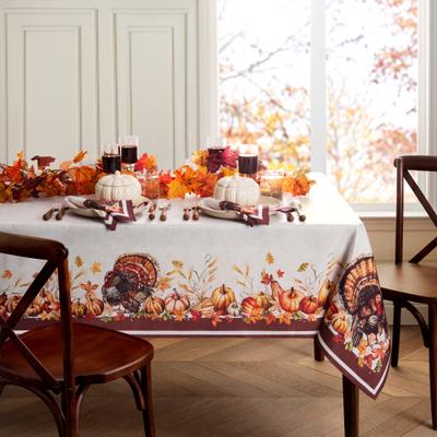 Threadmade Autumn Heritage Turkey Engineered Tablecloth