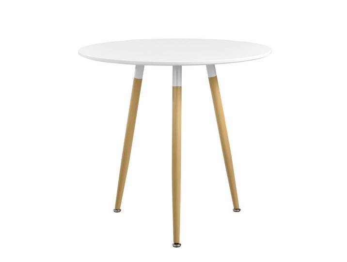 [en.casa] Esstisch Camille, Weiß, Rund, 80x75x80 cm, Esszimmer, Esstische