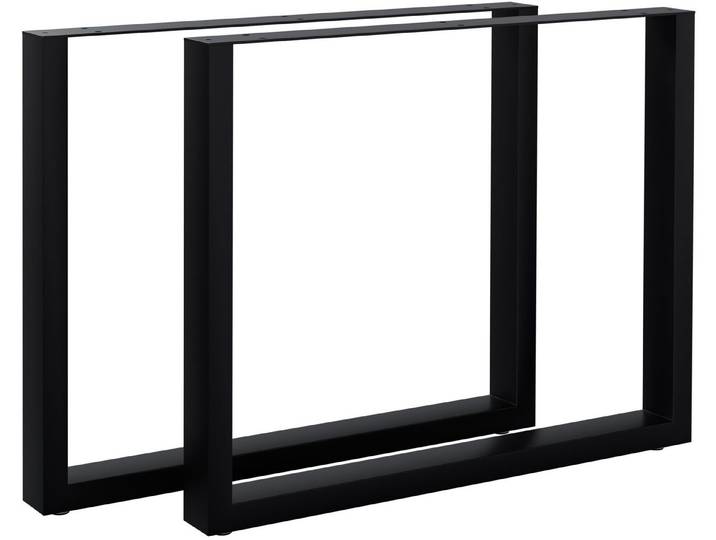furnicato Tischbein Tischbeine Ilkan 2er Set 90 cm Schwarz, Belastbares Tischgestell mit Bodenschonern für dein Homeoffice
