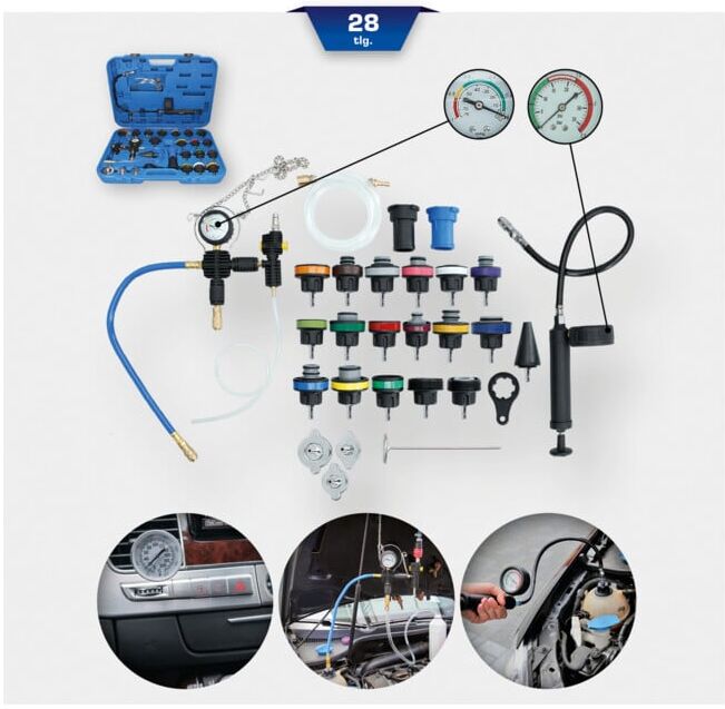 Brilliant Tools Kit universel diagnostic système de refroidissement, 28 pcs (BT521150)