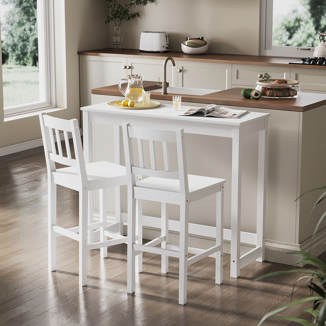 Lark Manor Burgan 2 -Person Dining Set White/White 2