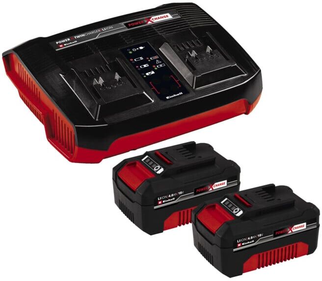 Einhell PXC-Kit de démarrage 2x 4,0Ah & Twincharger Kit (4512112)