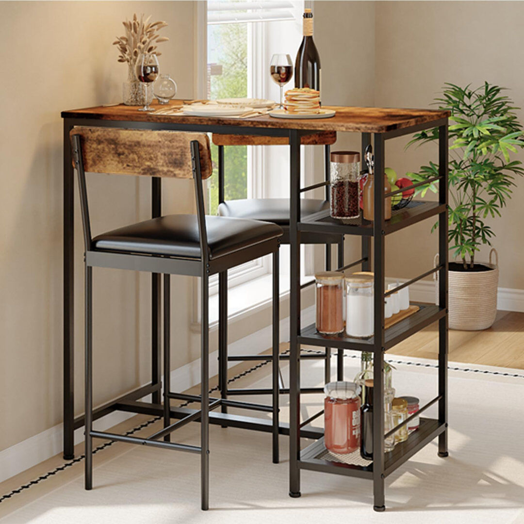 Brayden Studio 2 -Person Dining Set Brown/Brown/Brown / Black