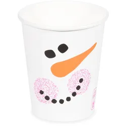 VEPATIM 100x Heißgetränkebecher Pappbecher Motiv Schneemann 200ml 280ml O 80mm