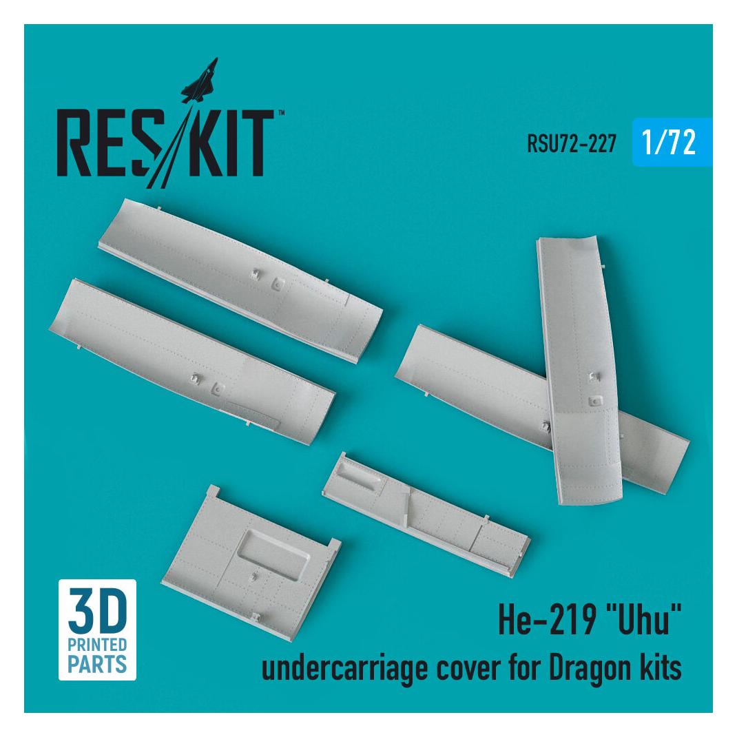 ResKit He-219 Uhu undercarriage covers for Dragon kit (3D Printed) (RSU72-0227)