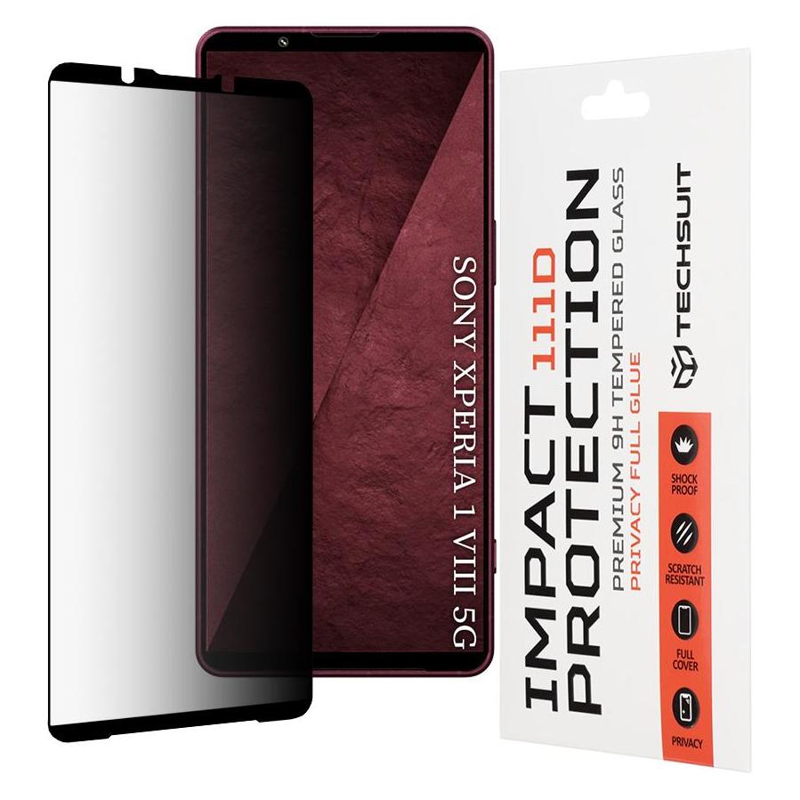 Techsuit - 111D Privacy Full Glue - Sony Xperia 1 VIII - Black (Sony Xperia 1 VII) (69890501)
