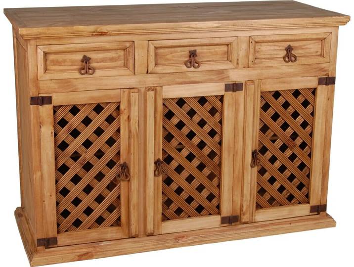 MiaMöbel Mexico Sideboard Massivholz Pinie Landhaus Mexiko Möbel Mexikanisch