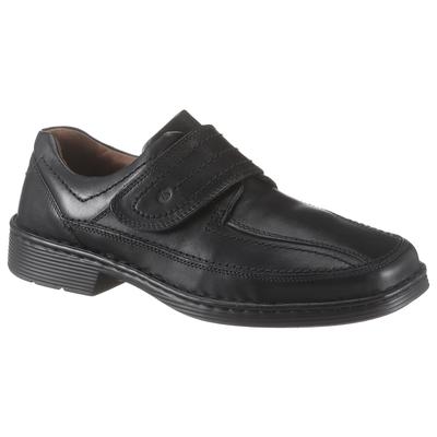 Klettschuh JOSEF SEIBEL "Bradfjord 06", Herren, Gr. 44, Leder, schwarz, Schuhe Klettschuh, Slipper, Festtagschuh, Komfortschuh in weiter Form