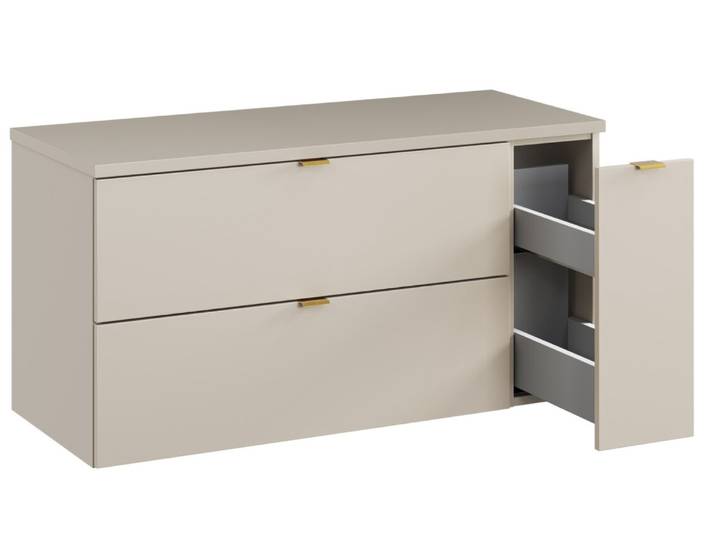 Meuble Sous Vasque Suspendu Dalia Cachemire 100cm Avec Meuble Cargo Coulissant