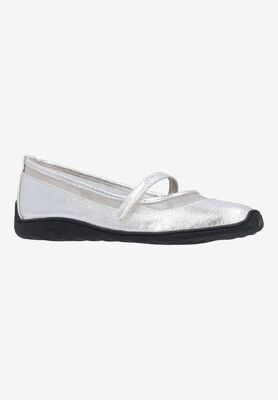Women's Belenya Mary Jane Flat by J. Renee in Silver (Size 7 M)