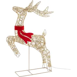 LED RENTIER WEIHNACHSDEKO 720 LED Warmweiß 91 cm Weihnachtsbeleuchtung mit Timer & Blinkfunktion
