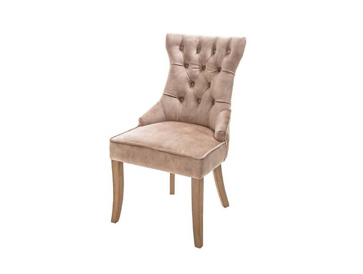 Licht-Erlebnisse Esszimmerstuhl ROLIA, Samt Holz in Braun Chesterfield Polsterstuhl Esszimmer