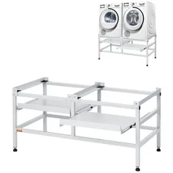 VEVOR Waschmaschinen-Untergestell, 1230x635x625 mm  Podest für Waschmaschine, 267 kg Tragkraft, Waschmaschinen- & Trocknersockel mit Doppelablagen, 4 verstellbare Füße zum Anheben von Waschmaschinen