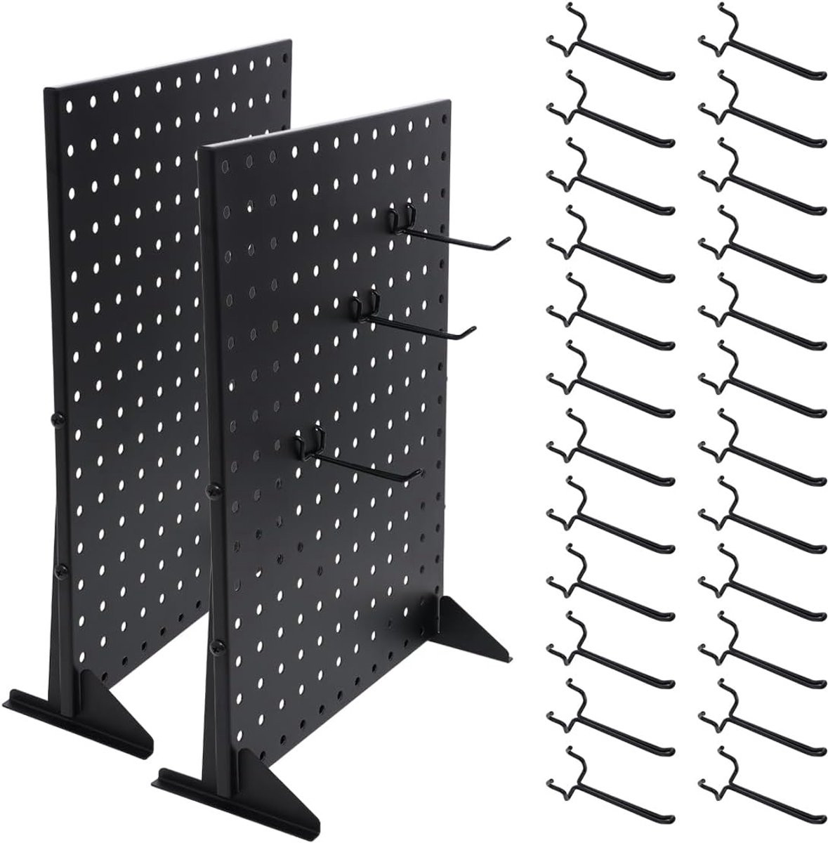 Metalen Pegboard Displaystandaard met 24 Haken voor Ambachtelijke Shows en Beurzen