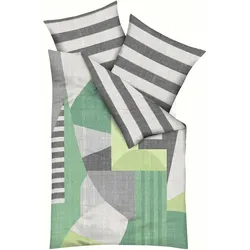 Bettwäsche RISING SUN Satin (BL 135x200 cm) - grün - BL 135x200 cm