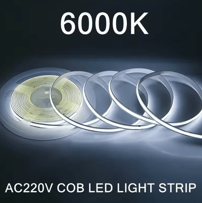 Inspire Curations 1M 5M 220V COB LED Strip Light High Bright Warm Whites 6000k white ac 220v 4 M