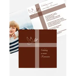 Einladung zur Kommunion selbst gestalten mit Spruch und Fotos im Onlinedesigner bei Meine-Kartenmanufaktur.de