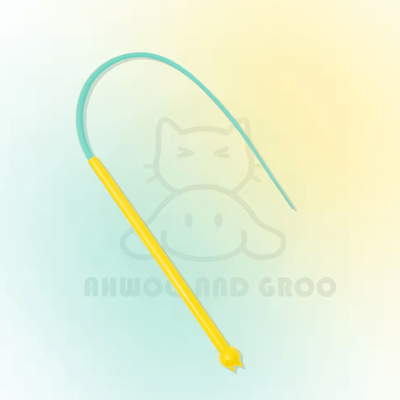 Inspire Curations WiggleTail Interactive Cat Teaser Wand With Bell yellow green