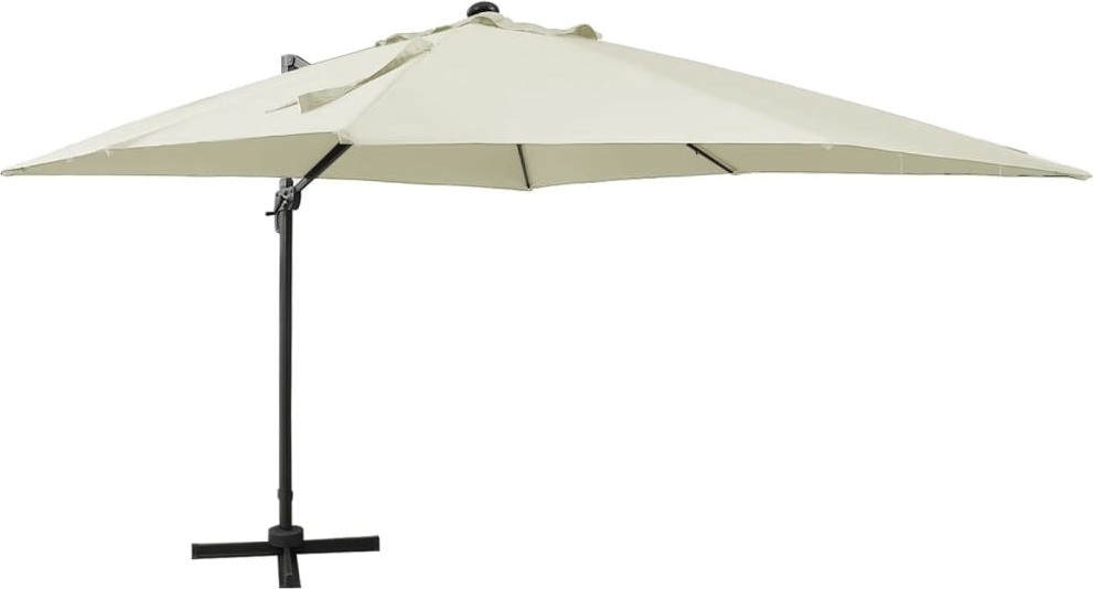 Maison Exclusive - Ampelschirm mit LED-Beleuchtung 300 cm Sandweiß
