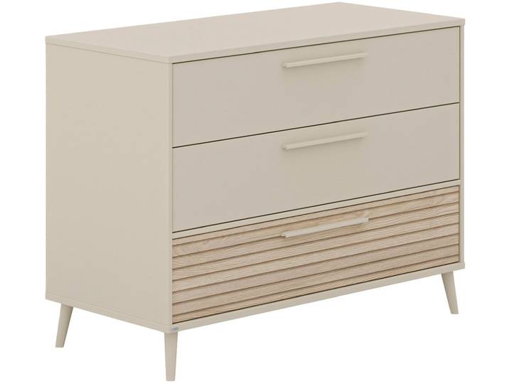 Wickelkommode PAIDI EEFJE in Beige, 3 Schubladen mit Soft-Close, verschiedene Ausführungen , beige (cashmere, beige, beige, cashmere, beige), B:124cm H:93cm T:57cm, Holzwerkstoff, Wickelkommoden, Wickelkommode, langlebige Kommode, geprüfte Sicherheit, Wickeltisch aus Holz