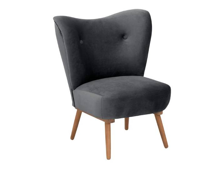 58 aufm Kessel Sessel Cocktailsessel Kayra Samtvelours graphit (Lieferung bis Verwendungsstelle, 1-St., Cocktailsessel), Bezug und Farbe individuell wählbar für persönliches Wohnambiente