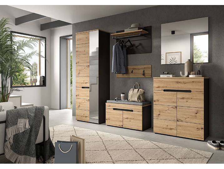 home24 Schoenenkast Canu 80 x 94 x 37cm bruin/grijs