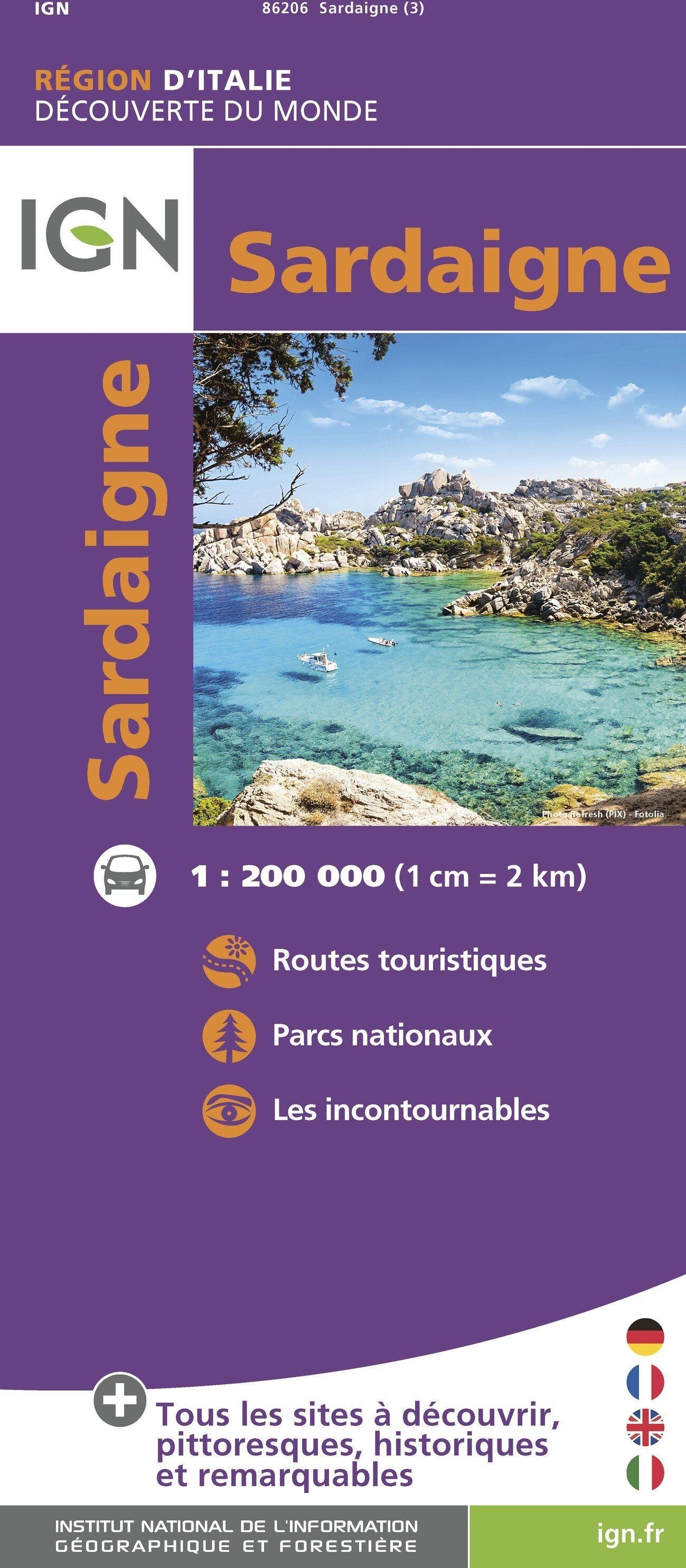 Carte routière - Sardaigne   IGN