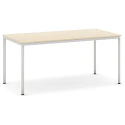 Esstisch BASIC, 160x80 cm, graues Metallgestell, Birke