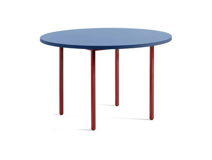 HAY Two-Colour Esstisch Ø120 cm Maroon red-blue