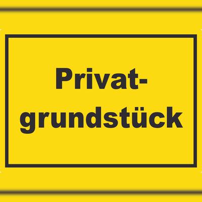 HB-Druck Privatgrundstück Aufkleber gelb-schwarz A3 (297x420mm)