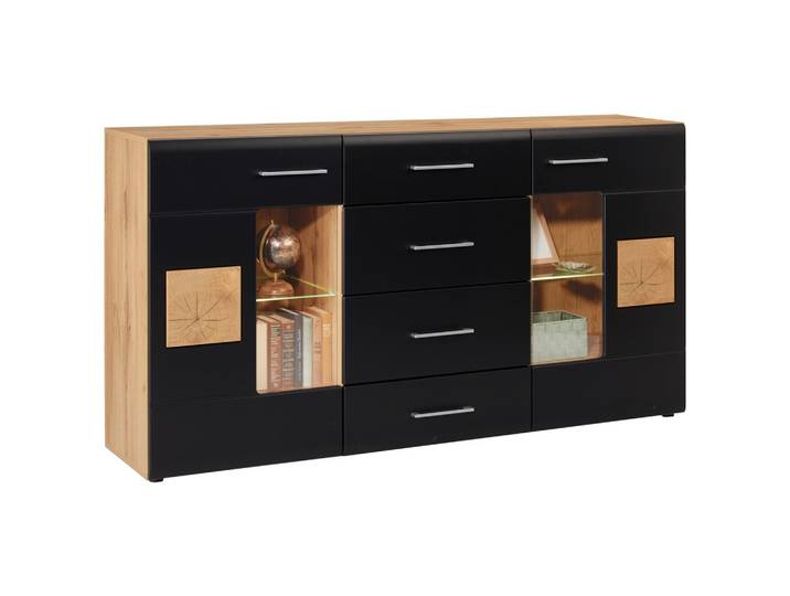 Sideboard Sonate Schwarz/Eichefarben