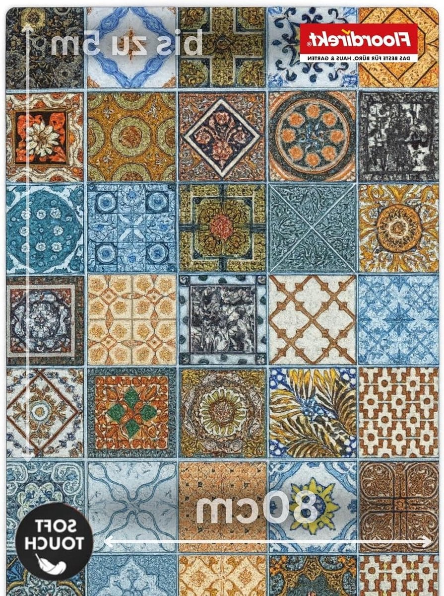 Moderne Tapijtloper Bonita - Patchwork Vintage Look - Multicolor - 80 x 300 cm