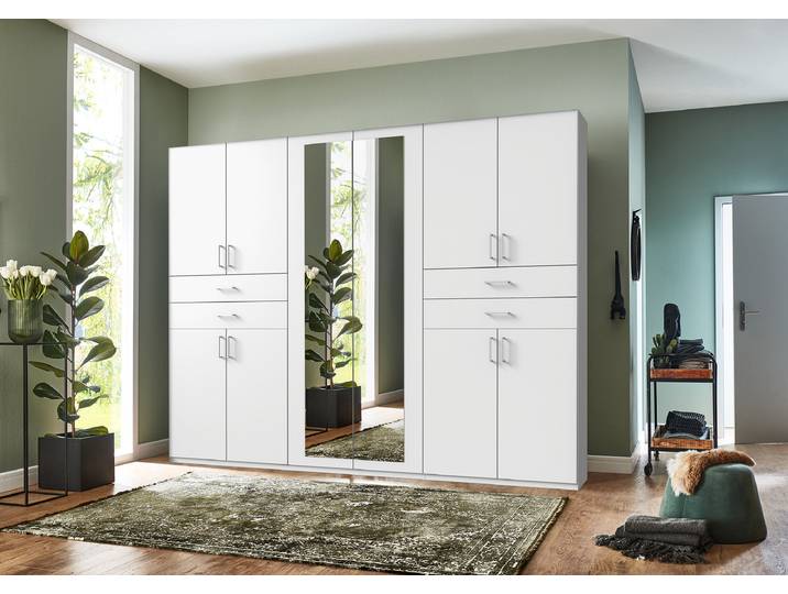 Drehtürenschrank Taiga 270cm Weiß/Weiß