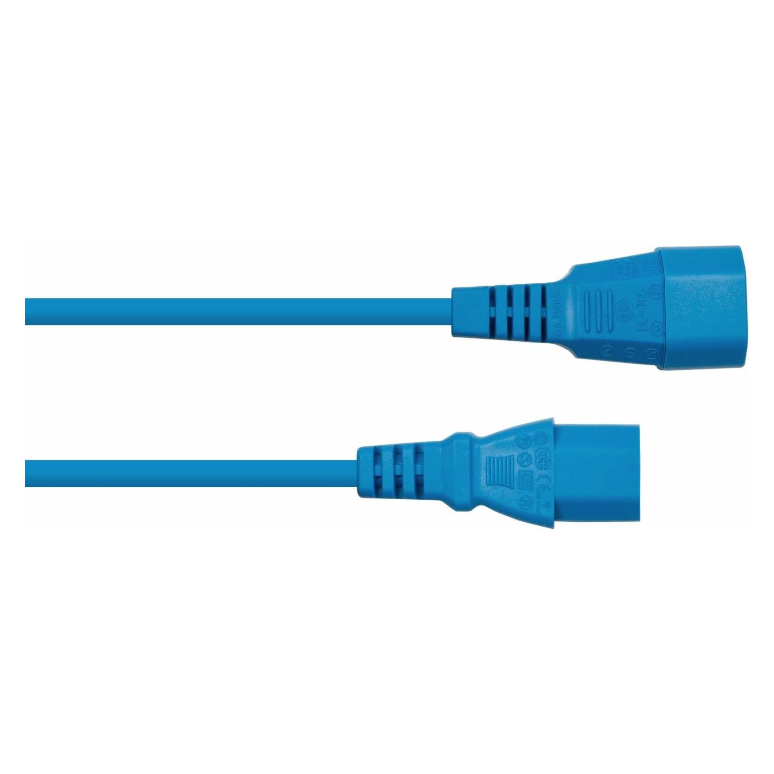 Kabelmeister Kaltgeräteverlängerung C14 an C14 blau 0,5m (0.50 m, CEE 7/4) (SK1430-B005)