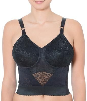 Plus Size Women's Long Line Firm Shaping Expandable Cup Bra 2202 by Rago in Black (Size 42 B)