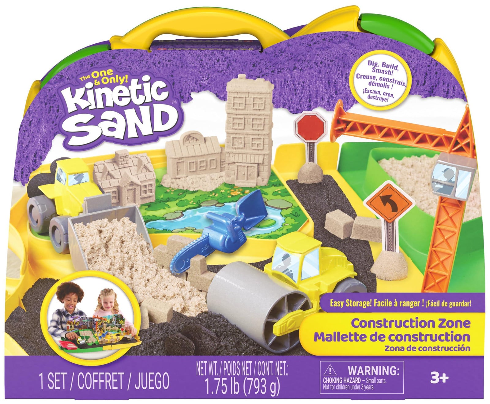 Kinetic Sand Bouwzone Set met Voertuigen