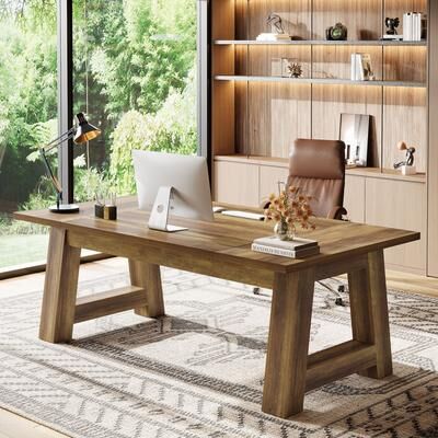 OEM "70.8"" Executive Desk, Large Home Office Computer Desk, Modern Business Workstation Writing Table"